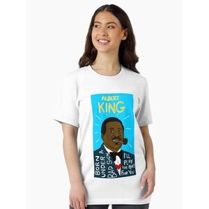Albert King Blues Folk Art White T-Shirt White